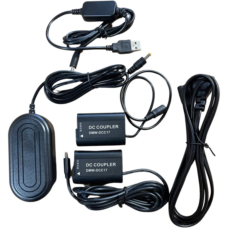 Bescor DMW-BLK22 Dummy Battery with USB Type-C, AC Adapter, and USB Type-A Converter Kit