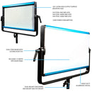 Dracast LED2000 X Series RGB and Bi-Color LED Panel 3-Light Kit with Travel Case