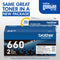 Brother TN660 High Yield Black Toner Cartridge (2-Pack)