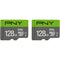 PNY 128GB Elite UHS-I microSDXC Memory Card with SD Adapter (2-Pack)