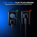 Maximm Cable Original Style 360&deg; Rotating Flat Plug Extension Cord (2', Black)