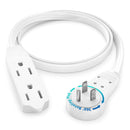 Maximm Cable Original Style 360&deg; Rotating Flat Plug Extension Cord (2', White)