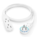 Maximm Cable Original Style 360&deg; Rotating Flat Plug Extension Cord (3', White)