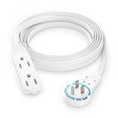 Maximm Cable Original Style 360&deg; Rotating Flat Plug Extension Cord (10', White)