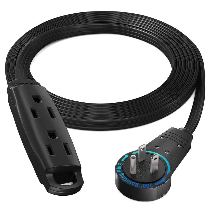 Maximm Cable 360&deg; Rotating Flat Extension Cord (6', Black)