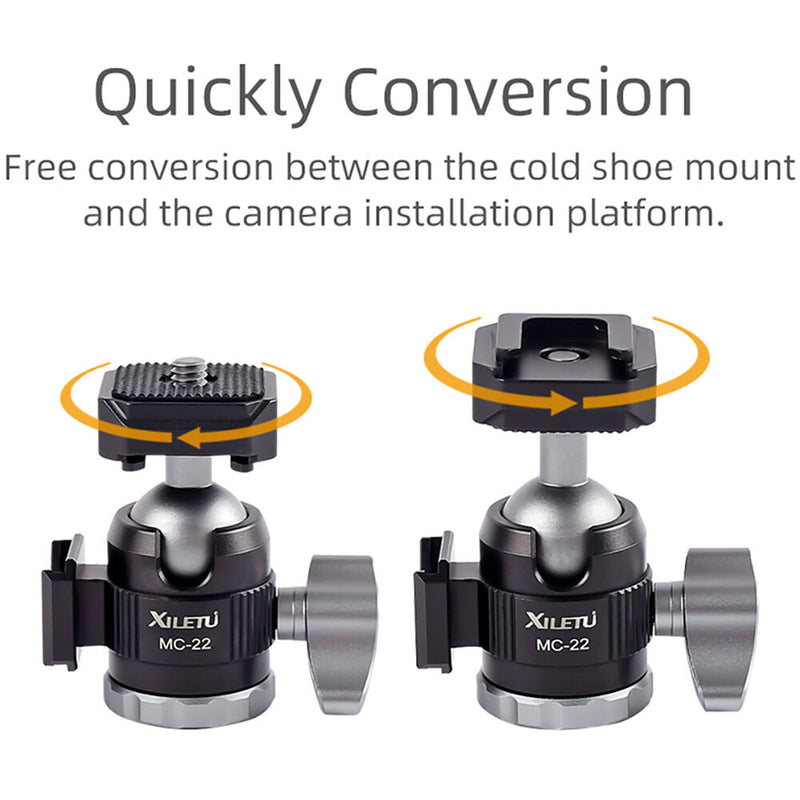 XILETU MC22 Mini Cold Shoe Ball Head