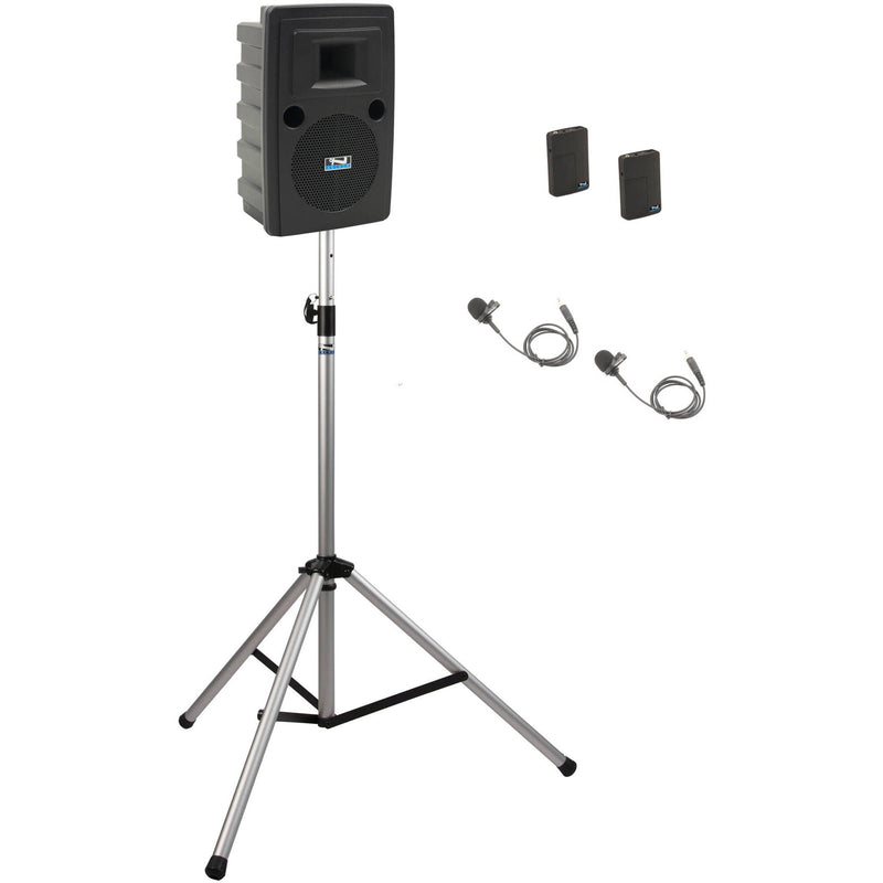 Anchor Audio Liberty System 2 with Two Beltpacks, Two Lapel Mics, and Stand