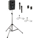 Anchor Audio Liberty System 4 with Two Handheld Mics, Two Beltpacks, Two Collar Mics, and Stand