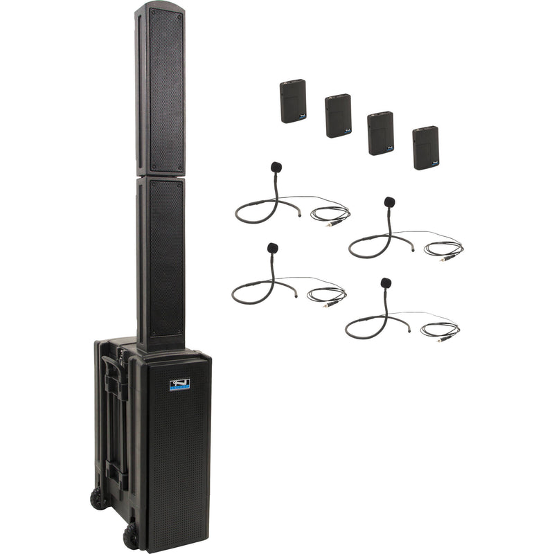 Anchor Audio Beacon System 4 with Two Duo Receivers, Four Beltpack Transmitters, and Four Collar Mics