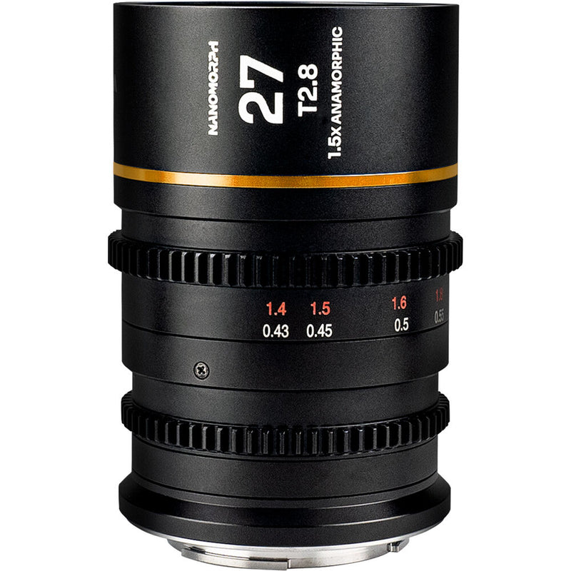 Venus Optics Laowa Nanomorph 27mm T2.8 1.5x S35 Anamorphic Lens (E Mount, Amber Flare)