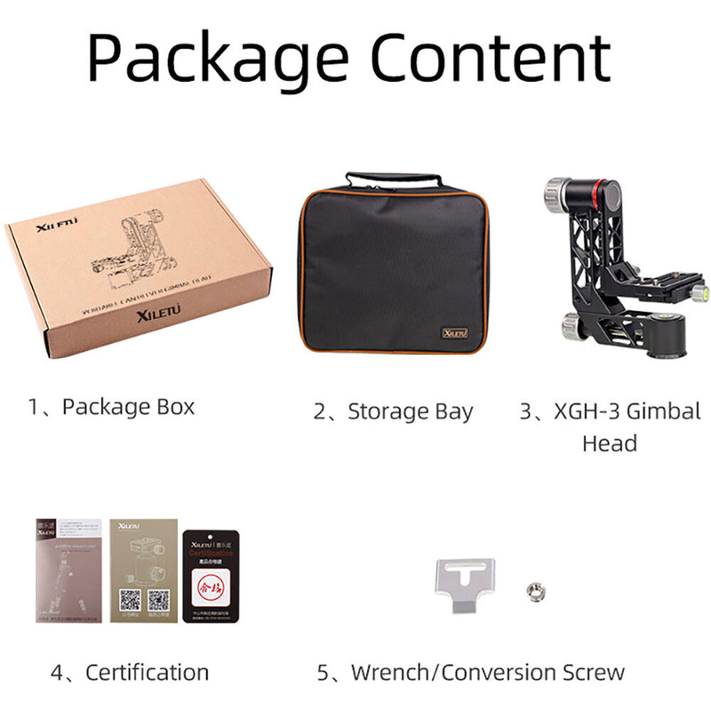 XILETU Professional Heavy-Duty Gimbal Head with Arca-Type Quick Release