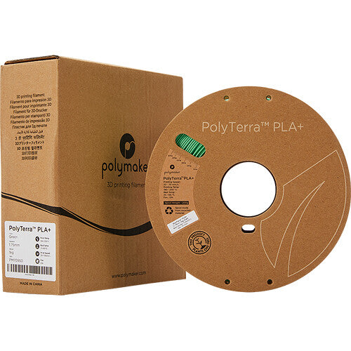 Polymaker 1.75mm PolyTerra PLA+ Filament (2.2 lb, Green)