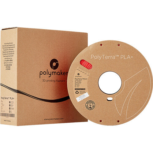 Polymaker 1.75mm PolyTerra PLA+ Filament (2.2 lb, Red)