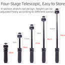 XILETU XSG-3 Lite Mini Tripod with 360-Degree Ball Head and Selfie Stick