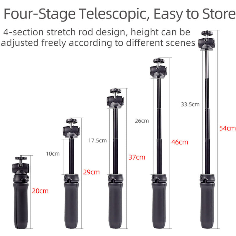 XILETU XSG-3 Lite Mini Tripod with 360-Degree Ball Head and Selfie Stick