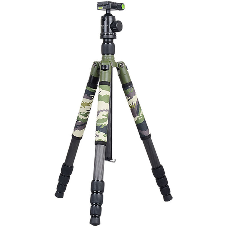 XILETU T284C+FB-1 Camouflage Carbon Fiber Tripod with Arca-Type Ball Head