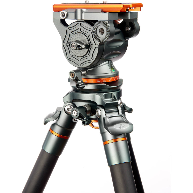 3 Legged Thing Legends Jay Carbon Fiber Tripod System with Quick Leveling Base & AirHed Cine-V Fluid Head