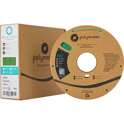 Polymaker 1.75mm PolyLite PLA Pro Filament (Green, 2.2 lb)