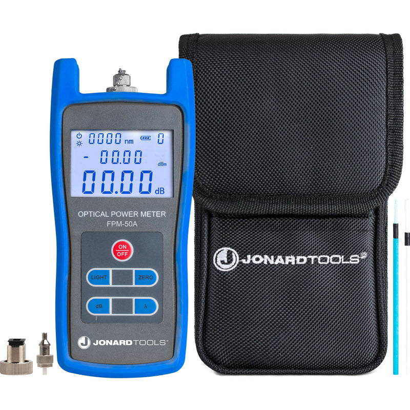 Jonard Tools FPM-50A Fiber Optic Power Meter with FC/SC/LC Adapters (-50 to +26 dBm)