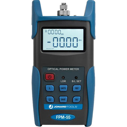 Jonard Tools FPM-55 Fiber Optic Power Meter with Data Storage and FC/SC/LC Adapters (-50 to +26 dBm)