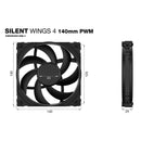 be quiet! 140mm Silent Wings 4 PWM Case Fan (Black)