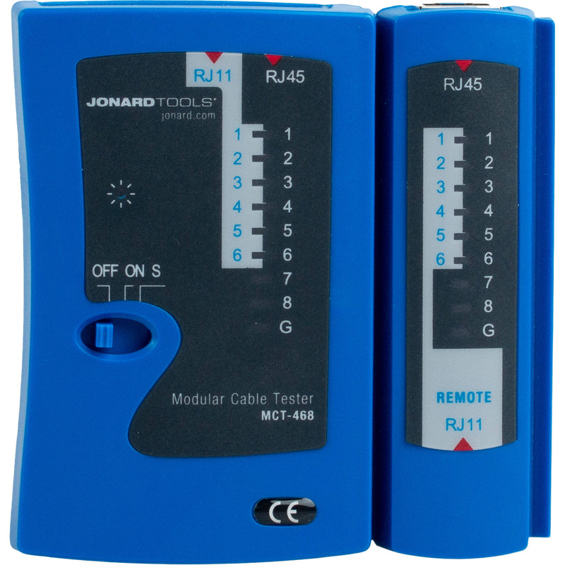 Jonard Tools MCT-468 Modular Cable Tester for RJ11, RJ12, RJ45 Cables