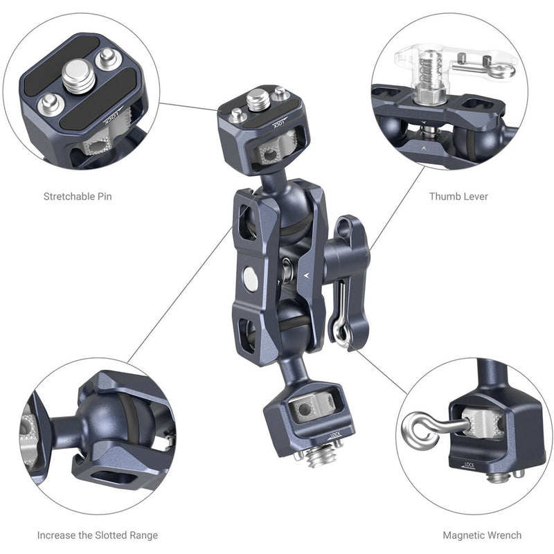 SmallRig Magic Arm with Dual Ball Heads (1/4"-20 and 3/8"-16 ARRI Accessory Screws)