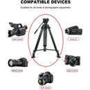 GVM Aluminum Camera Video Tripod DX16 with Fluid Head System