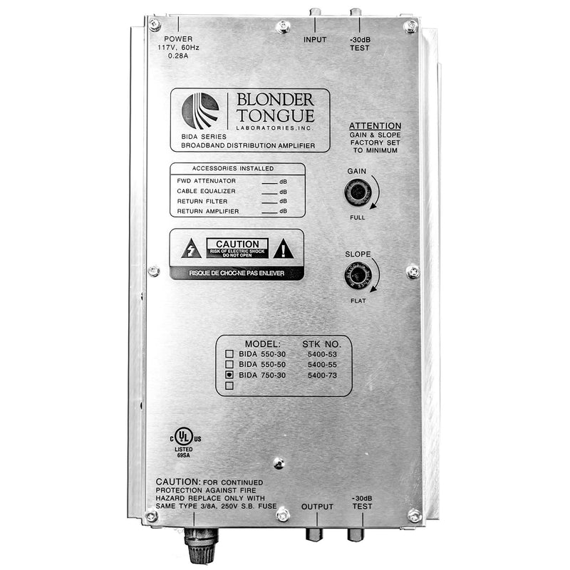 Blonder Tongue BIDA 5400 Series Indoor Distribution Amplifier (750 MHz, 30 dB)