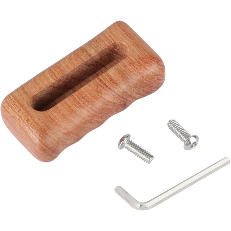 CAMVATE Wooden Handgrip with 1/4"-20 Mounting Groove for DSLR Camera Cage Kit (Right Side)
