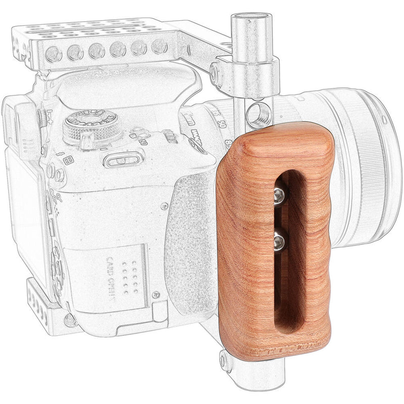 CAMVATE Wooden Handgrip with 1/4"-20 Mounting Groove for DSLR Camera Cage Kit (Right Side)