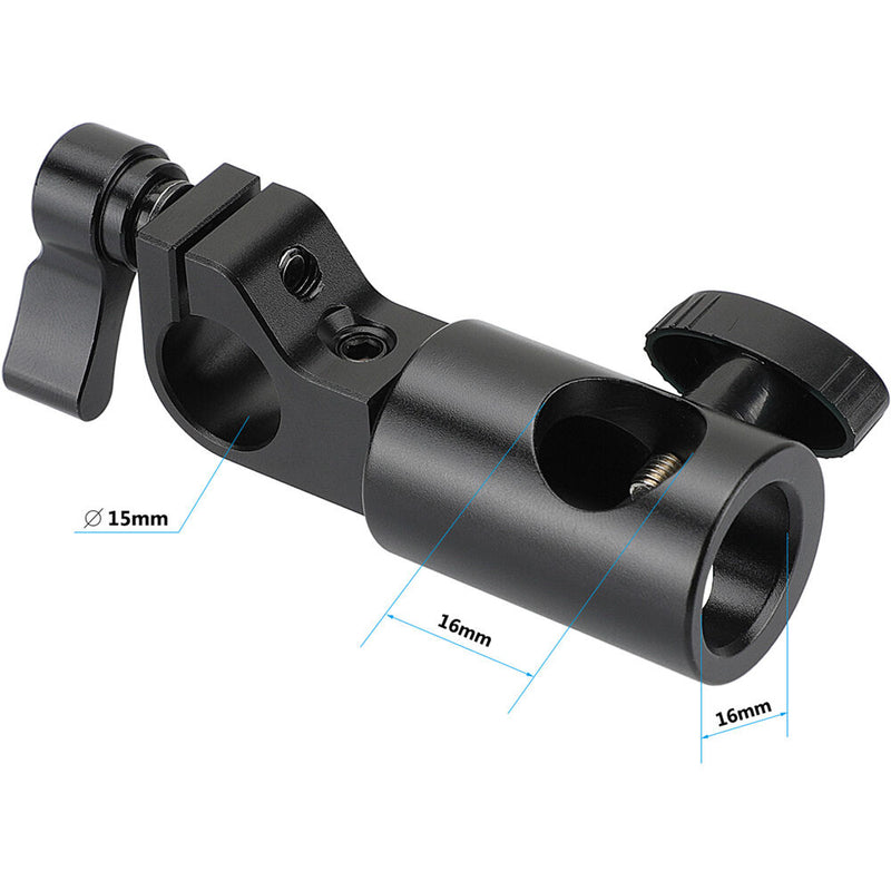 CAMVATE 16mm Light Stand Receiver with 15mm Single-Rod Clamp