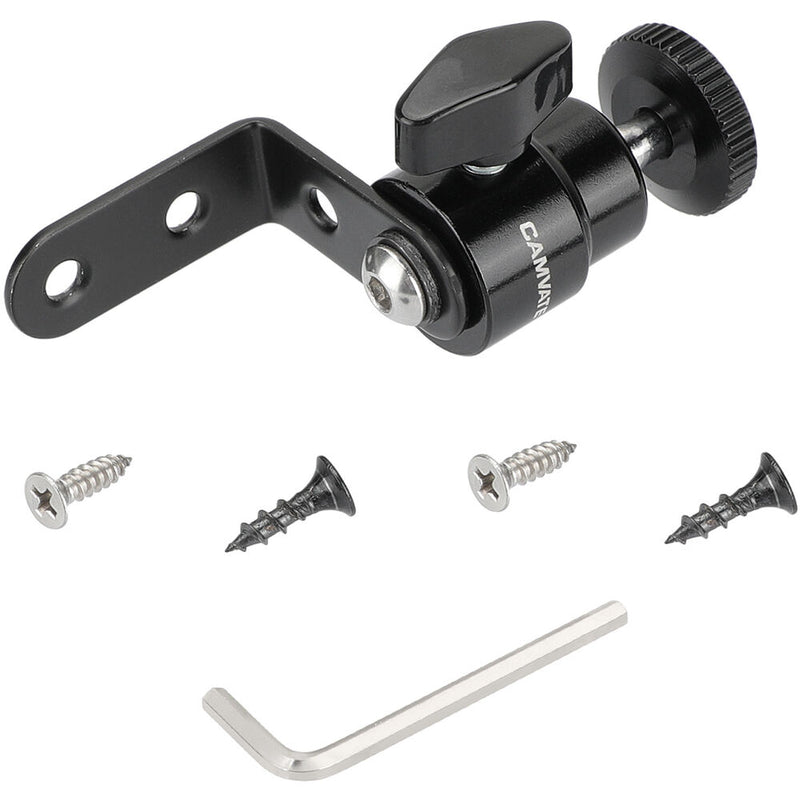 CAMVATE 1/4"-20 Ball Head with L-Shaped Wall Mount for Monitor or Smartphone