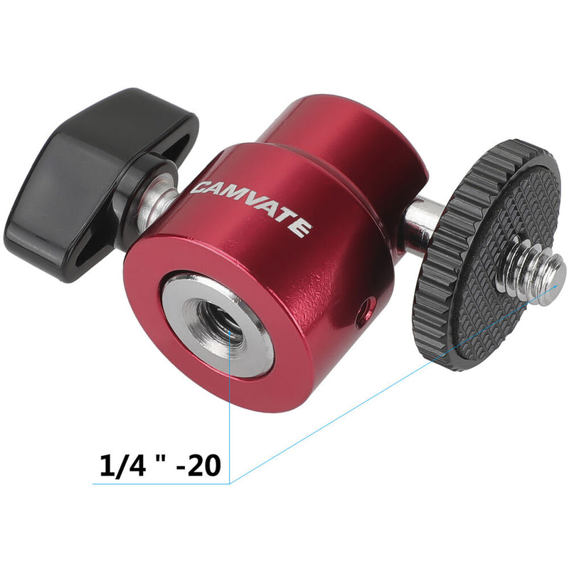 CAMVATE 1/4"-20 Mini Ball Head Support