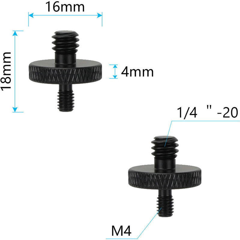 CAMVATE M4 Male to 1/4"-20 Male Thread Adapter (2-Pack)