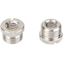 CAMVATE 5/8"-27 Male to 3/8"-16 Female Microphone Screw Adapter (Silver, 2-Pack)