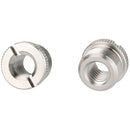 CAMVATE 5/8"-27 Male to 3/8"-16 Female Microphone Screw Adapter (Silver, 2-Pack)