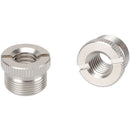 CAMVATE 5/8"-27 Male to 3/8"-16 Female Microphone Screw Adapter (Silver, 2-Pack)