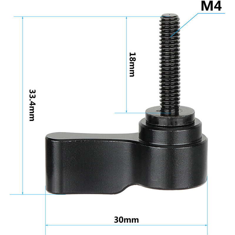 CAMVATE M4 Male Threading Rotating Knob Adjustable Thumb Lever Screw (Black, 2-Pack)