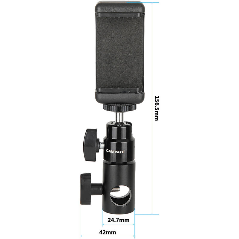 CAMVATE Smartphone Clamp with Ball Head Mount and Light Stand Adapter