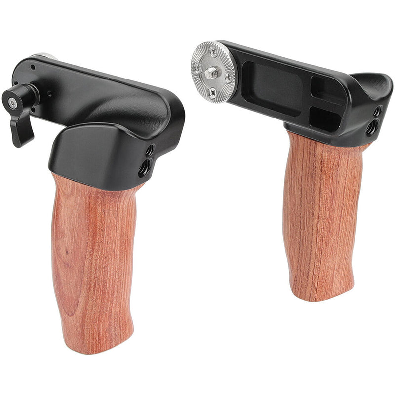 CAMVATE Wooden Handgrips with ARRI Rosette M6 Thumbscrew Mounts (Pair)