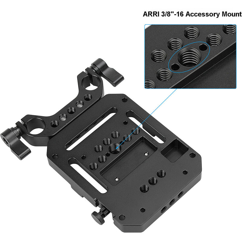 CAMVATE V-Mount Quick Release Plate with 15mm Dual-Rod Clamp