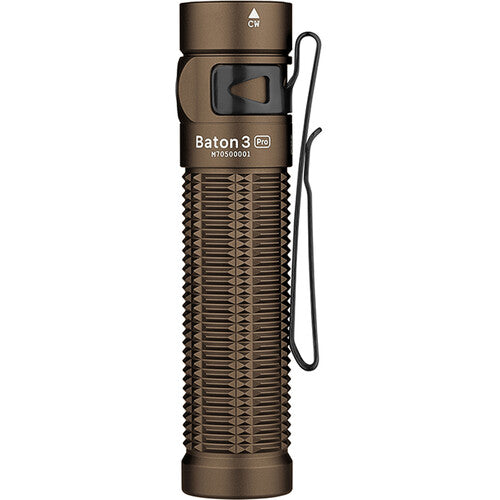 Olight Baton 3 Pro Rechargeable Flashlight with Cool White Beam (Desert Tan)