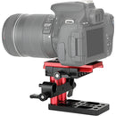 CAMVATE Quick Release Manfrotto-Type Plate with Clamp Base & 15mm Rod Clamp (Red)