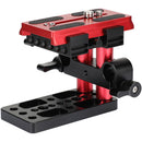 CAMVATE Quick Release Manfrotto-Type Plate with Clamp Base & 15mm Rod Clamp (Red)