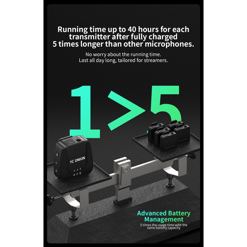 YC Onion C1 Wireless Microphone with 2 Transmitters (iOS)