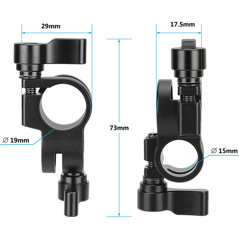 CAMVATE 15mm to 19mm Perpendicular Rod Clamp Adapter