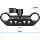 CAMVATE 15mm Dual-Rod Clamp with Center Locking Knob