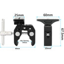 CAMVATE Universal Super Crab Clamp & Extension Support for Blackmagic Micro Converter (Black)