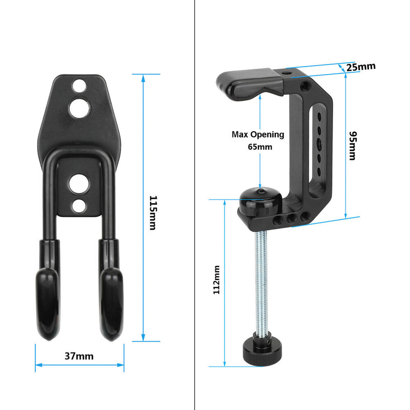 CAMVATE Heavy-Duty Wall Hook + Super C-Clamp with 1/4"-20 & 3/8"-16 Mounting Points